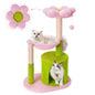Flower Cat Tree Tower 35" Cat Tower for Indoor Cats Small Cute Cat Trees with Natural Sisal Cat Scratching Post Cozy Condo Comfy Cat Hammock Flower Cat Perch and Dangling Ball Pink