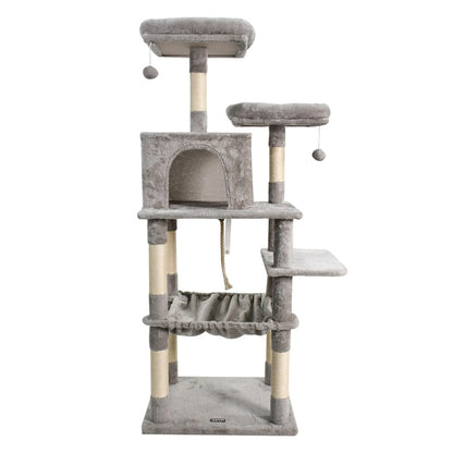 GOOPAWS 34-in Faux Fur Top Perch Cat Tree & Condo