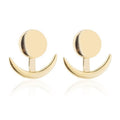 Geometric round and crescent earrings