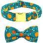 Bobo Rainbow Dog Collar Autumn Pet Collar Pumpkin Print Pet Collar Fall Dog Collar Soft Dog Collar Cute Dog Collar with Bow Tie Adjustable Metal Buckle Collar Gift Collar for Large Dogs