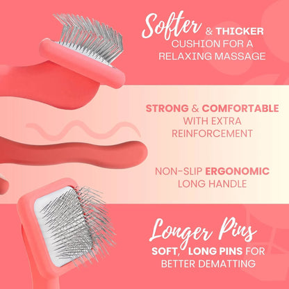 Flat Coral Pet Slicker Brush