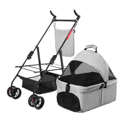 4 Wheels Pet Stroller Foldable Carrier Strolling Cart Travel Jogger Pet