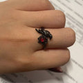 Adjustable Dark Crow Design Metal Ring