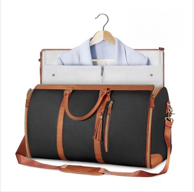 Large Foldable Travel Duffel Bag With Wardrobe Zipper Compartment