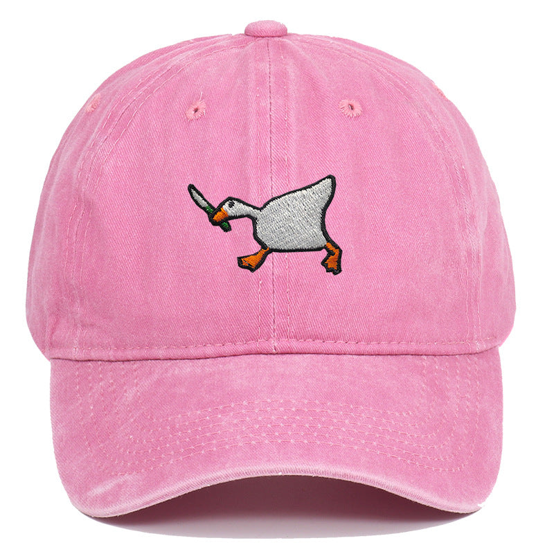 Embroidered Goose Knife Baseball Cap Adjustable Cotton Cap