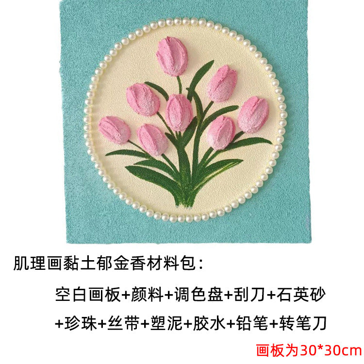 3D Texture Painting DIY Kit with Tulip Clay Set