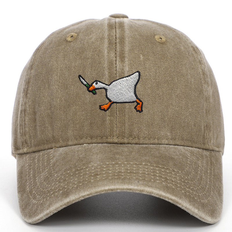 Embroidered Goose Knife Baseball Cap Adjustable Cotton Cap