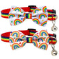 2 Pcs Rainbow Cat Collar Breakaway with Bell Pride Cat Bow Tie Collars for LGBT Pride Month Cats Puppy Pride Apparel