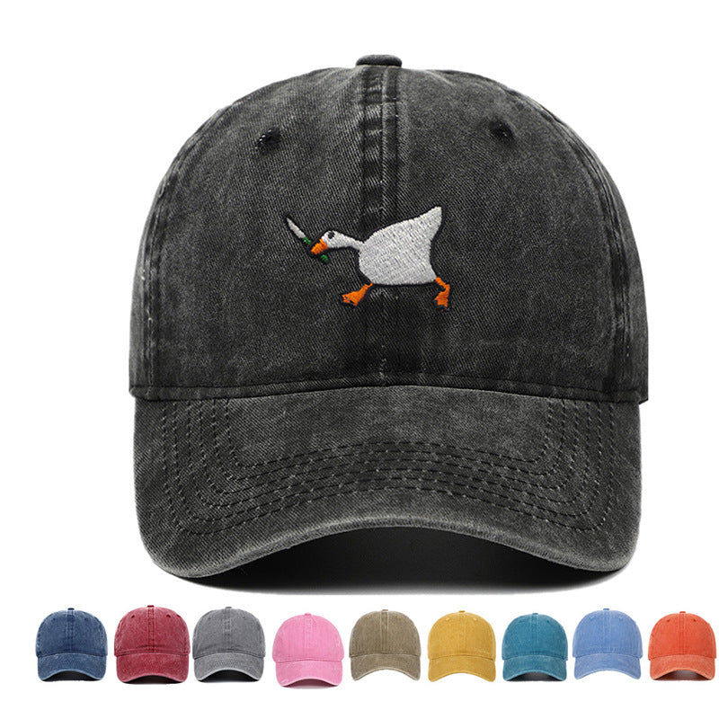 Embroidered Goose Knife Baseball Cap Adjustable Cotton Cap