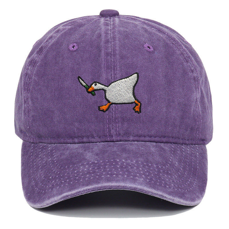 Embroidered Goose Knife Baseball Cap Adjustable Cotton Cap