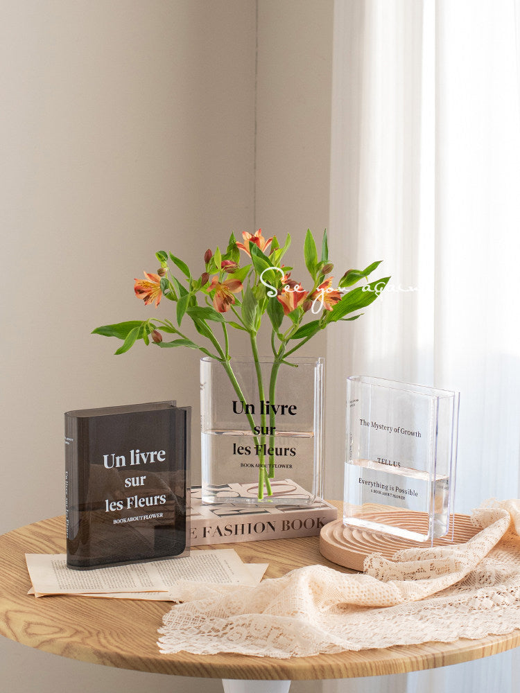 Book Shape Acrylic Flower Vase
