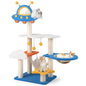 49 inch Cat Tree Space-Themed Multi-Level Cat Tree Tower with Sisal Scratching Posts UFO Top Perch Space Capsule Cloud & Star Platforms Dangling & Spring Balls Cute Cat Tree for Indoor