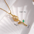 Tulip Zircon Diamond Necklace Titanium Steel Chain