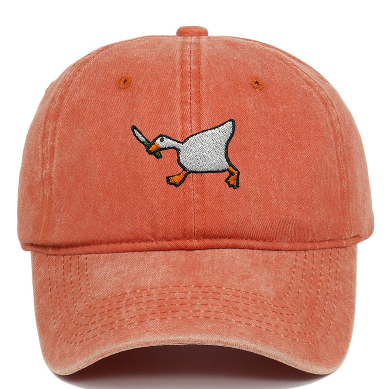 Embroidered Goose Knife Baseball Cap Adjustable Cotton Cap