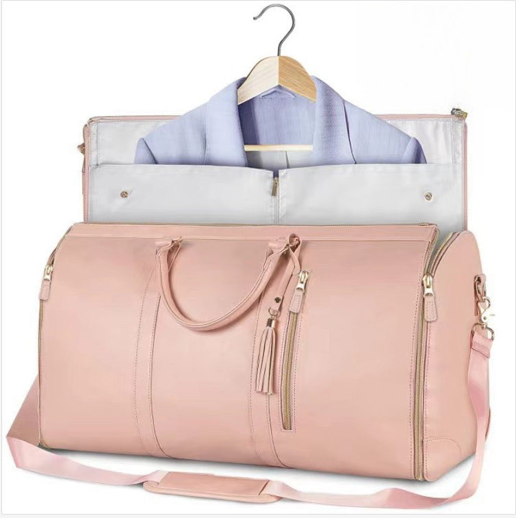 Large Foldable Travel Duffel Bag With Wardrobe Zipper Compartment