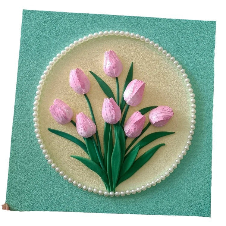 3D Texture Painting DIY Kit with Tulip Clay Set