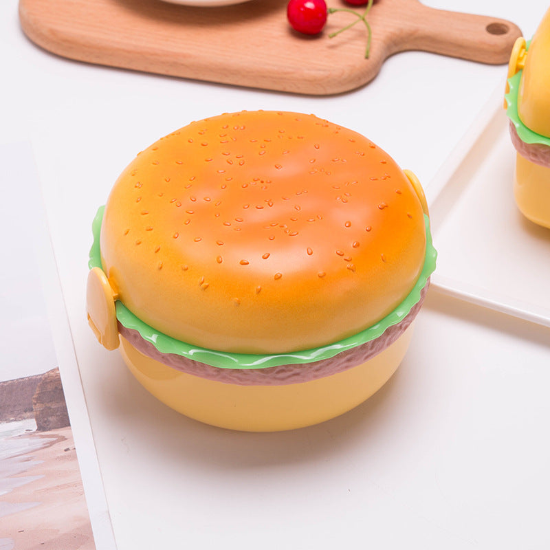 Burger-Shaped Lunch Box for Kids with Fork and Spoon