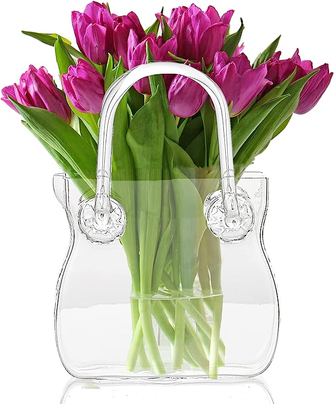 Glass Handbag Purse Decanter & Vase For Flowers (750ML)