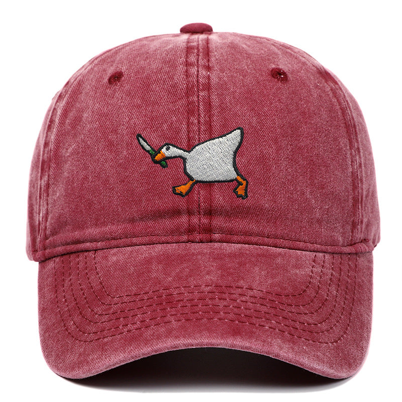 Embroidered Goose Knife Baseball Cap Adjustable Cotton Cap