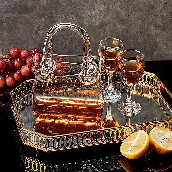 Glass Handbag Purse Decanter & Vase For Flowers (750ML)