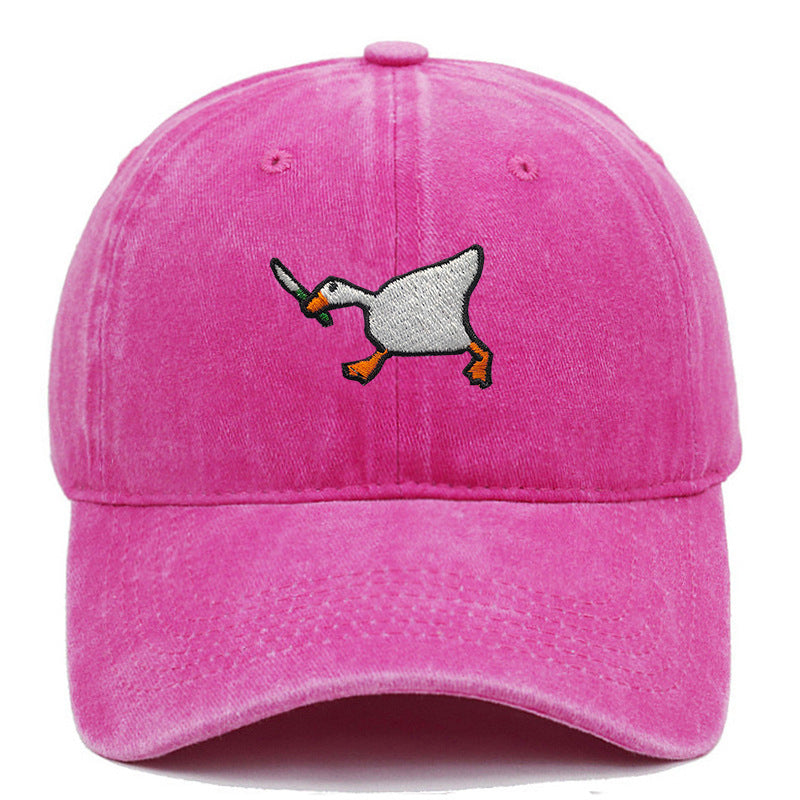 Embroidered Goose Knife Baseball Cap Adjustable Cotton Cap