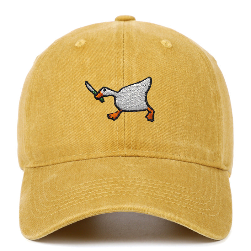 Embroidered Goose Knife Baseball Cap Adjustable Cotton Cap