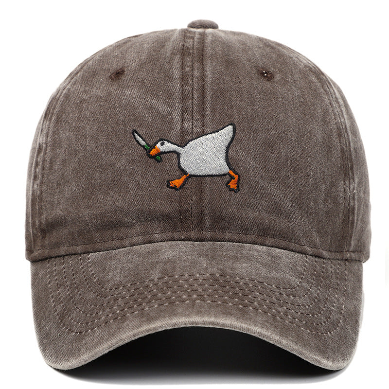 Embroidered Goose Knife Baseball Cap Adjustable Cotton Cap