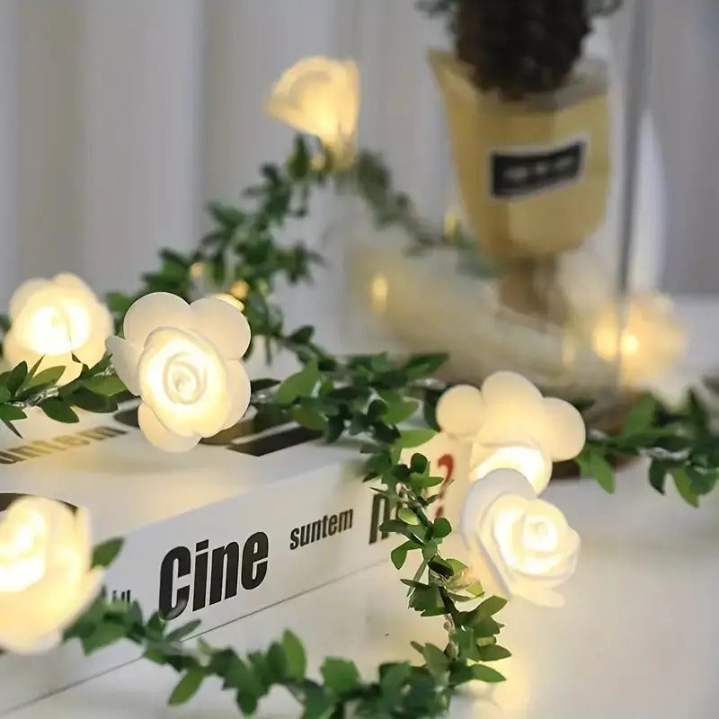 LED Rose Rattan String Lights for Room Decor