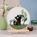 Black Cat Cross Stitch Embroidery Kit