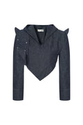 JENDUE High Frequencies Denim Jacket - Unique Cropped Style
