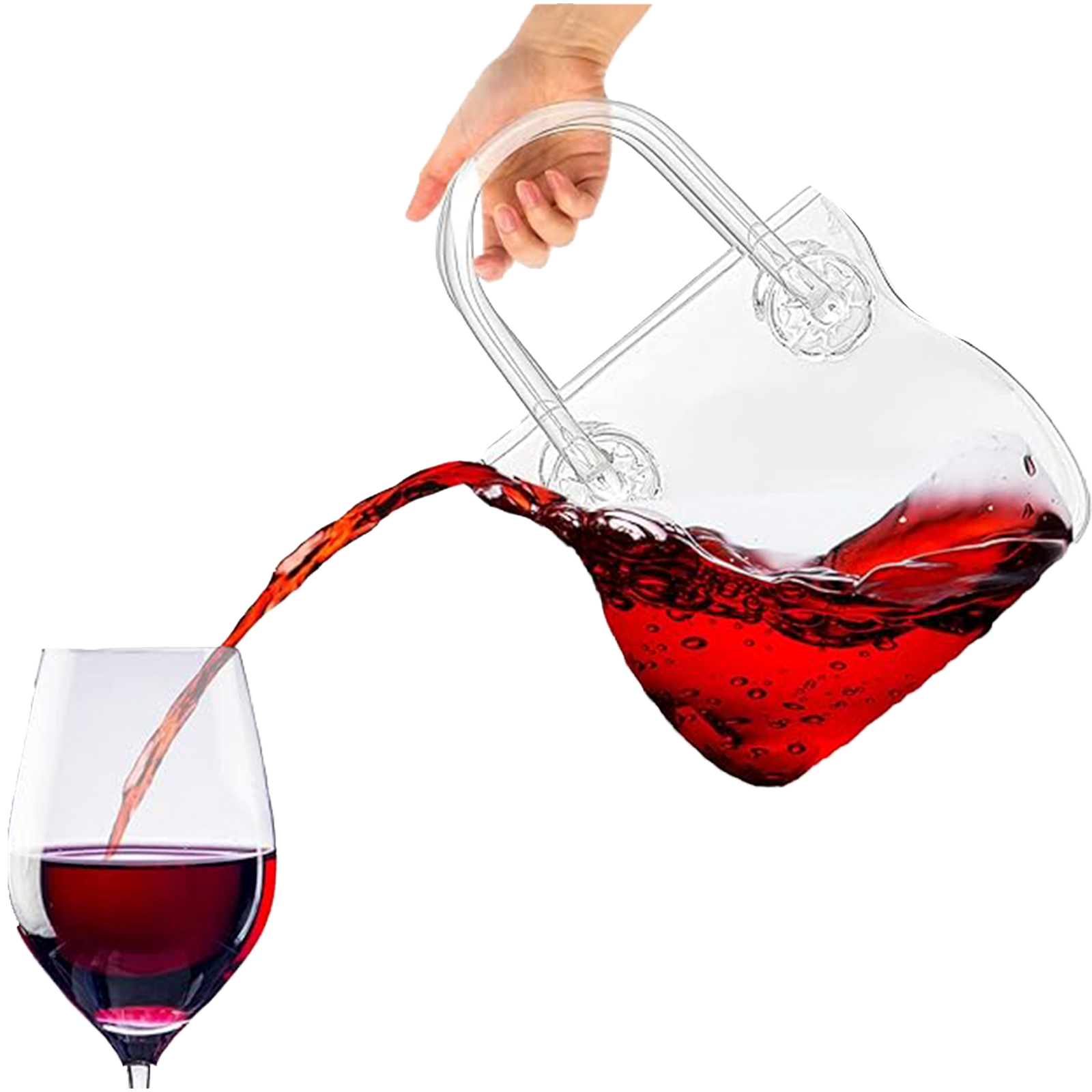 Glass Handbag Purse Decanter & Vase For Flowers (750ML)