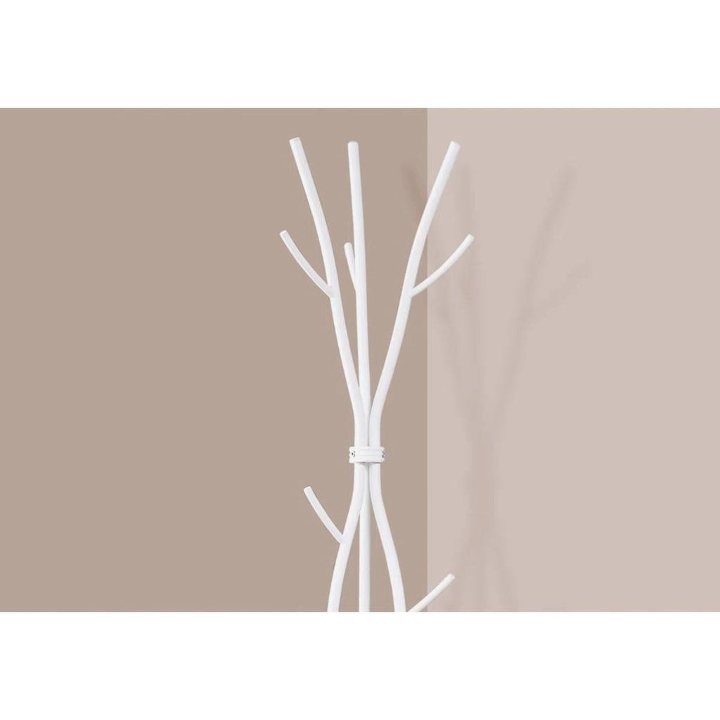 74-inch White Metal Coat Rack and Umbrella Stand