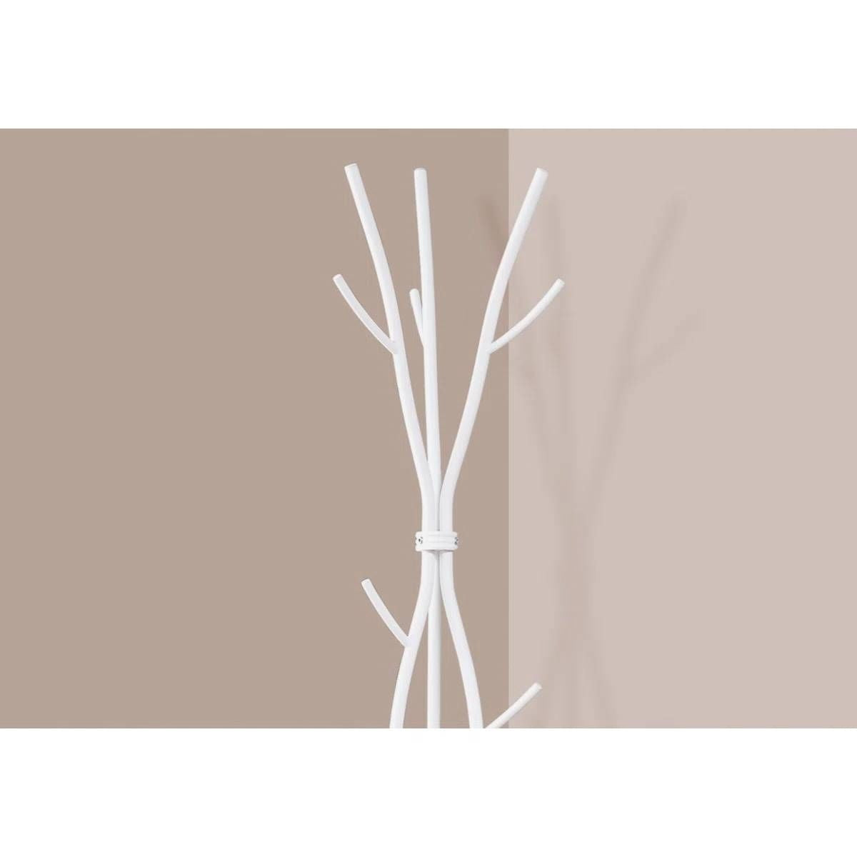 74-inch White Metal Coat Rack and Umbrella Stand