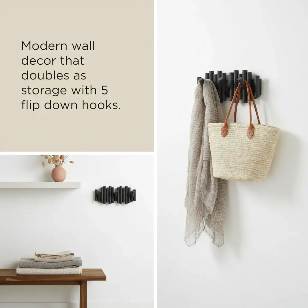 Wall-Mounted Rack with Retractable Pegs