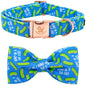 Elegant little tail Dog Collar Dog Collar with Bow tie Dill Pickles Print Dog Collar Pet Collar Boy Cute Bowtie Collar Dog for X-Large Dogs