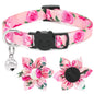 Cat Bowtie Collar Floral Rose Flower Cat Collar with Bells Breakaway Kitten Collar Halloween Cat Collar Puppy Collar Pink Cat Collars for Girl Cats