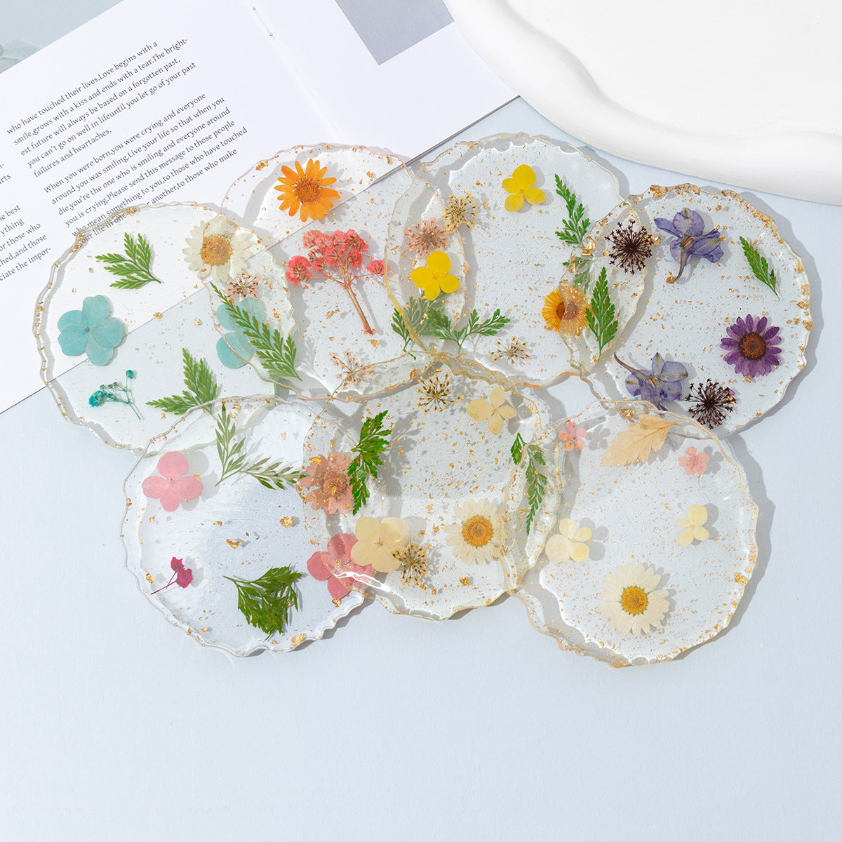 Resin Flower Coaster Heat Insulation Table Decor