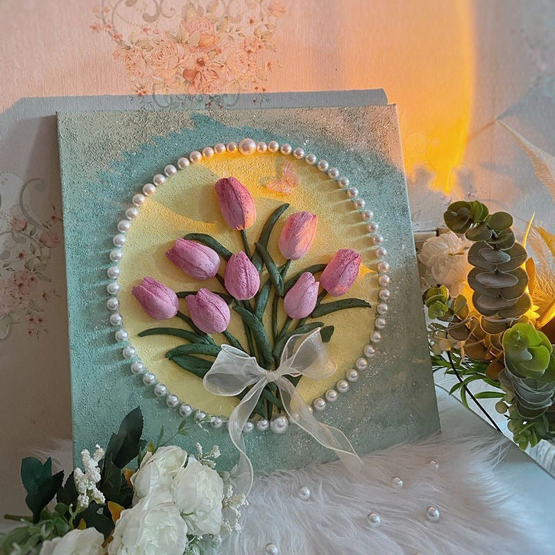 3D Texture Painting DIY Kit with Tulip Clay Set