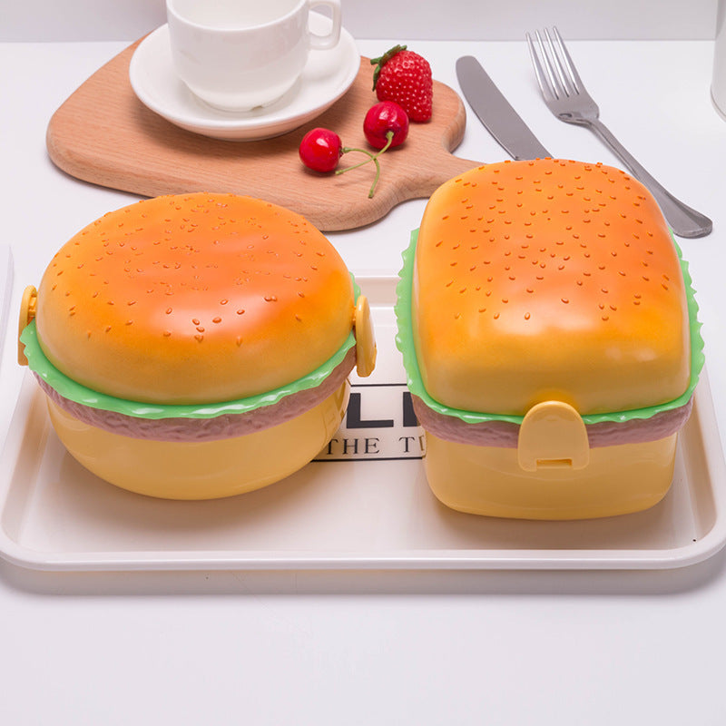 Burger-Shaped Lunch Box for Kids with Fork and Spoon