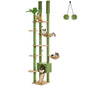 Tall Cat Tree Floor to Ceiling Cat Tree Tower Adjustable [90.5-100.4=230-252CM] with Cat Condo Cat Hammock and Scratching Post Cat Climbing Tree for Indoor Large Cats Green