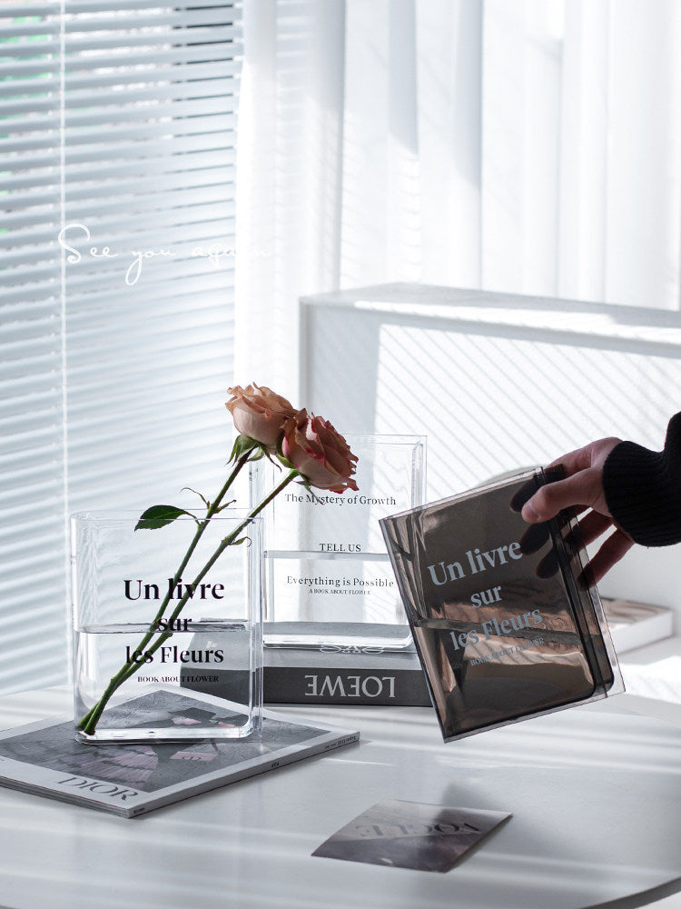 Book Shape Acrylic Flower Vase