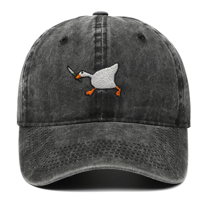 Embroidered Goose Knife Baseball Cap Adjustable Cotton Cap