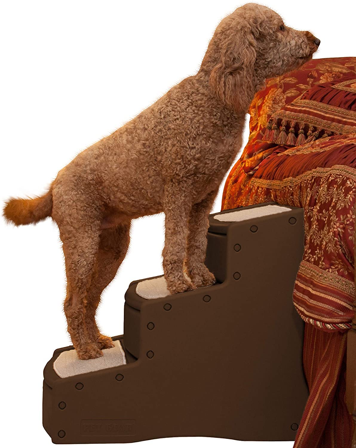 Pet Gear Easy Step III Extra Wide Pet Stairs 3 Step for Dogs/Cats up to 200 pounds Removable/Washable Carpet Easy Assembly (No Tools Required) 3 Colors