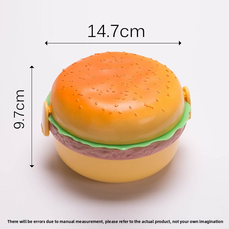 Burger-Shaped Lunch Box for Kids with Fork and Spoon