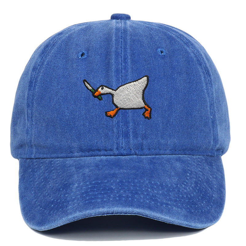 Embroidered Goose Knife Baseball Cap Adjustable Cotton Cap
