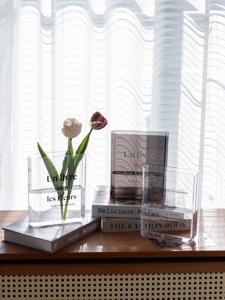 Book Shape Acrylic Flower Vase