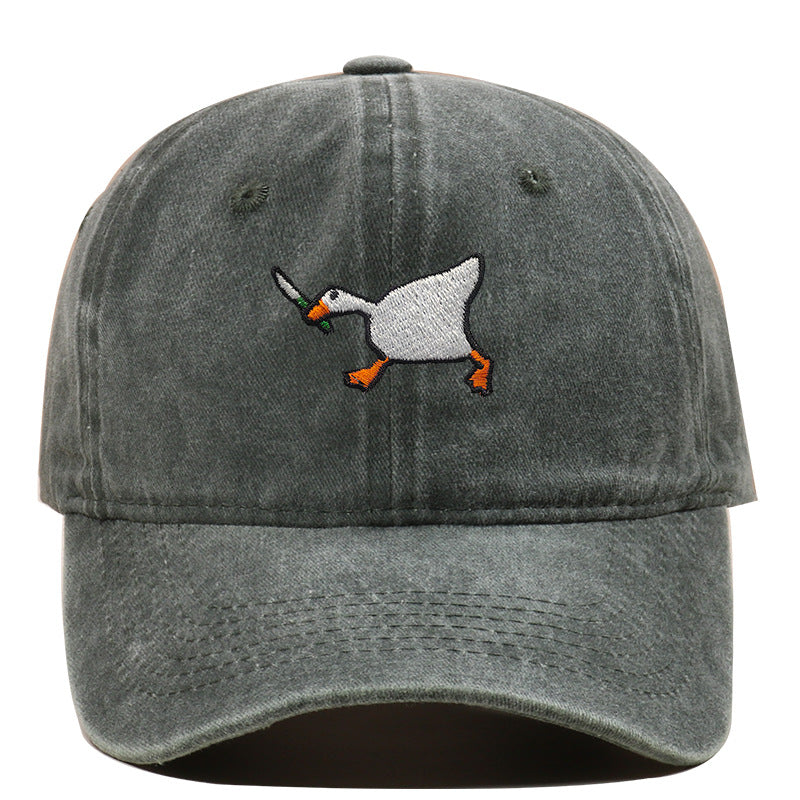 Embroidered Goose Knife Baseball Cap Adjustable Cotton Cap