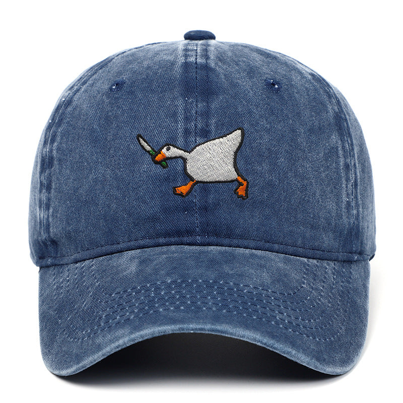 Embroidered Goose Knife Baseball Cap Adjustable Cotton Cap