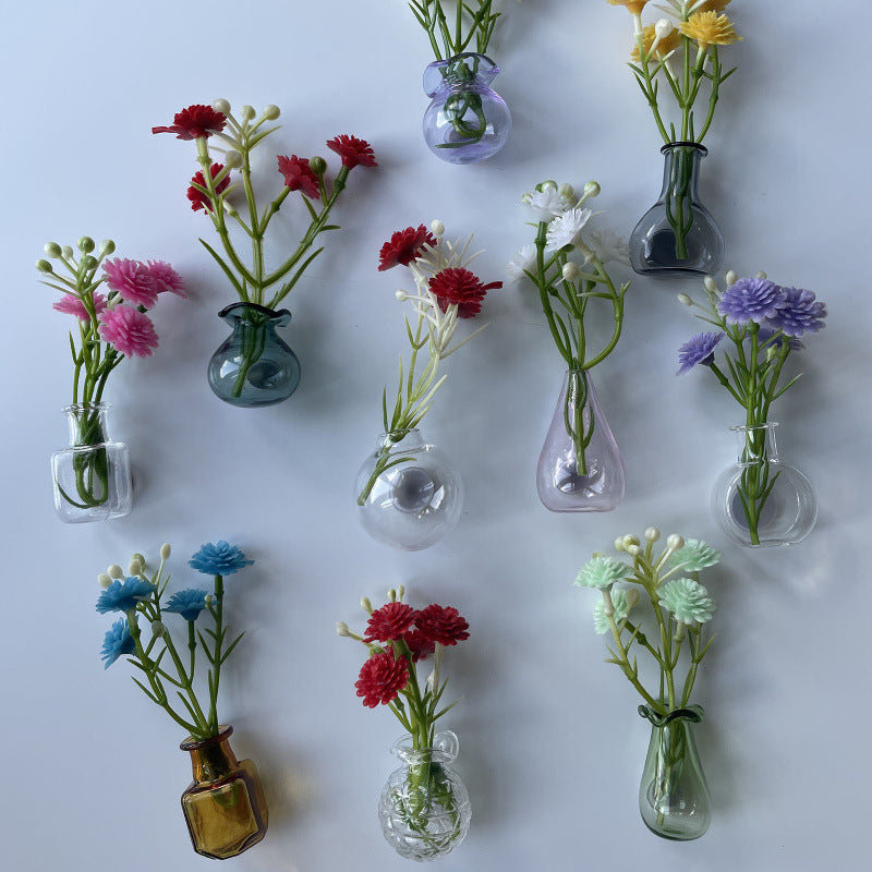 Mini Magnetic Glass Flower Vase Bottle