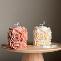 Handmade Rose Flower Candle | Vegan Soy Pillar Candle